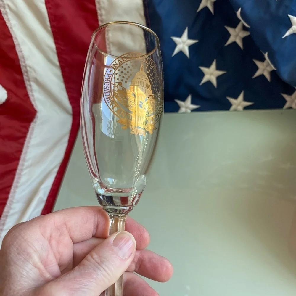 Champaign Glasses 2001 Inauguration of George W. Bush EUC